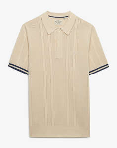 SUPERDRY D2 STUD KNITTED TEXTURE S/S POLO MENS BLOUSE