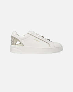PINKO SHOES IRIS 01 - SNEAKER CALF LEATHER MILK/PLATINUM
