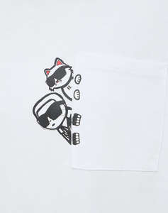 KARL LAGERFELD IKON PEEK A BOO POCKET T-SHIRT