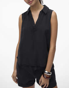 VERO MODA VMHARPER SL COLLAR SHORT TENCEL TOP GA