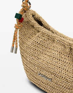 DESIGUAL BAG_HALF LOGO RAFFIA WA WOMENS BAG