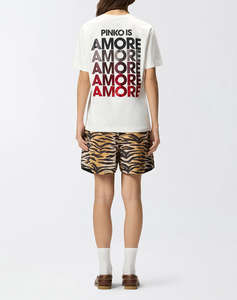 PINKO STREPITOSO T-SHIRT JERSEY LOGO
