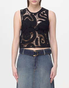 PINKO ERUZIONE TOP CROCHET GEOMETRIC