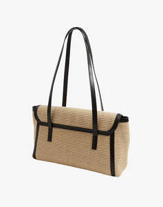TED BAKER KKYLII Twist Lock Detail Raffia Tote Bag