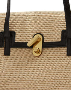 TED BAKER KKYLII Twist Lock Detail Raffia Tote Bag