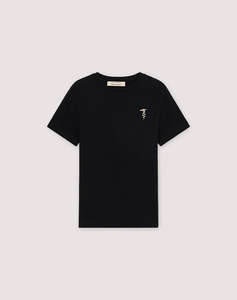 TRUSSARDI REGULAR FIT CHROMED GREYHOUND T-SHIRT
