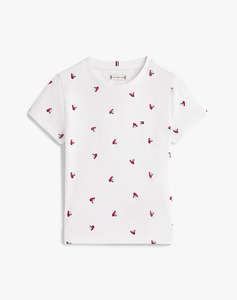 TOMMY HILFIGER LG AOP HEART TEE SS