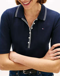 TOMMY HILFIGER LYOCELL TIPPING SLIM 1/2SLV POLO