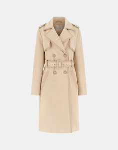 GUESS JENNY PU DETAILS TRENCH WOMENS JACKET