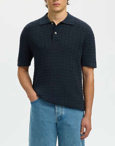 SELECTED SLHMATTIS SS KNIT NEW CABLE POLO
