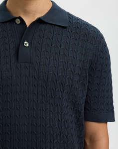 SELECTED SLHMATTIS SS KNIT NEW CABLE POLO