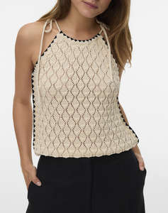 AWARE BY VERO MODA AWEVELYN SL HALTERNECK CROCHET TOP NOOS