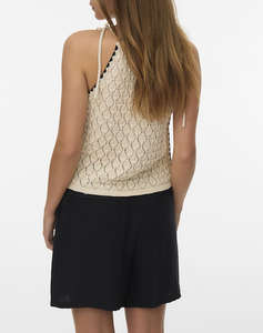 AWARE BY VERO MODA AWEVELYN SL HALTERNECK CROCHET TOP NOOS