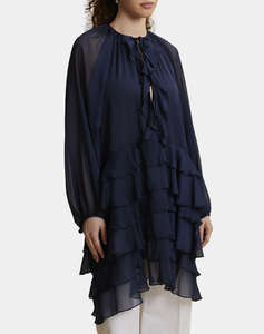 LA MARTINA РОКЛЯ WOMAN DRESS L/S CHIFFON CRINCK