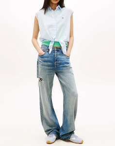 TOMMY JEANS TJW TIE FRONT POPLIN SHIRT