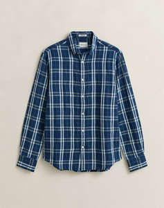 GANT РИЗА ММ REG COTTON LINEN INDIGO CHK SHIRT REG COTTON LINEN INDIGO CHK SHIRT
