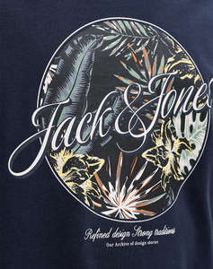 JACK&JONES JJHONOLULU SHAPE TEE SS CREW NECK LN