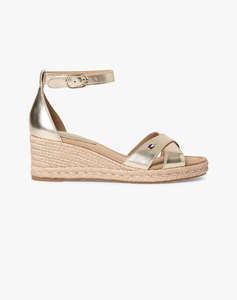 TOMMY HILFIGER MID WEDGE ESPAD X CROSS GOLD