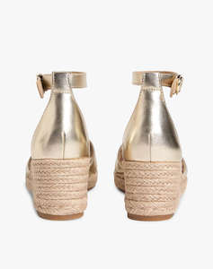 TOMMY HILFIGER MID WEDGE ESPAD X CROSS GOLD