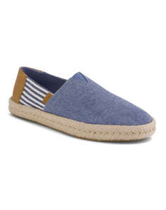 TOMS NVY CHMBRY/STRP MN ALROPE ESP