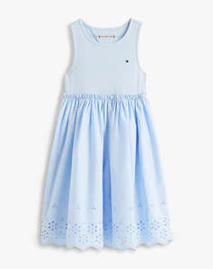 TOMMY HILFIGER BRODERIE ANGLAISE COMBI DRESS