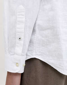 JACK&JONES JJESUMMER LINEN BLEND BAND SHIRT L/S SN