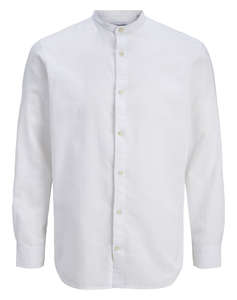 JACK&JONES JJESUMMER LINEN BLEND BAND SHIRT L/S SN