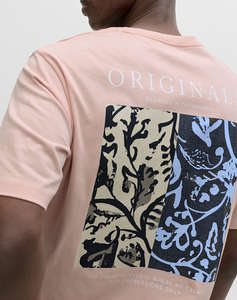 JACKL&JONES JORMONTAUK AOP BACK TEE SS CREW NECK SN