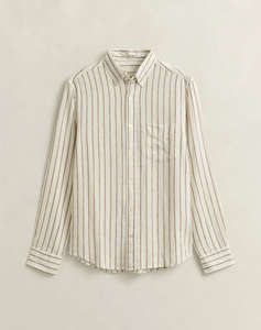 GANT РИЗА ΜΜ REG LINEN VISCOSE STRIPE SHIRT