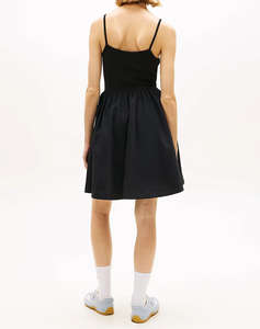 TOMMY JEANS TJW RIB POPLIN MIX STRAPPY DRESS