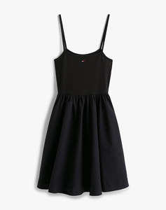 TOMMY JEANS TJW RIB POPLIN MIX STRAPPY DRESS