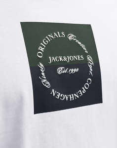 JACK&JONES JORCATSKILLS SQUARE BRANDING TEE SSCN LN