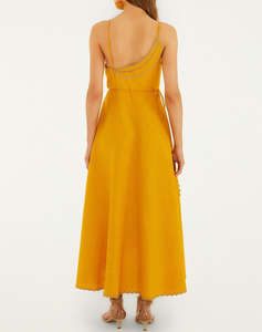 FARM RIO YELLOW BANANAS MAXI WRAP DRESS-YELLOW