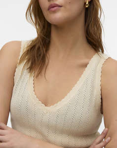 VERO MODA VMNEWLEX POINTELLE V-NECK TOP