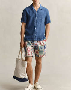 GANT РИЗА KM REG GMNT DYED LINEN SS CAMP SHIRT