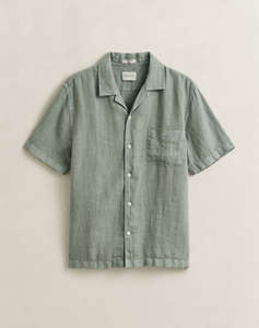 GANT РИЗА KM REG GMNT DYED LINEN SS CAMP SHIRT