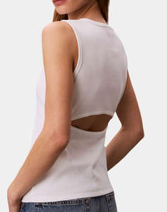 CALVIN KLEIN JEANS SL WOVEN LABEL 2X2 BABY RIB CUTO