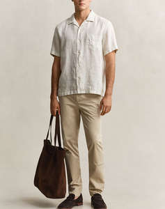 GANT РИЗА KM REG GMNT DYED LINEN SS CAMP SHIRT