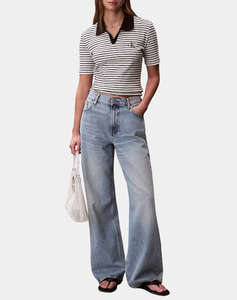 CALVIN KLEIN JEANS MONOLOGO RIB POLO (STRIPE)