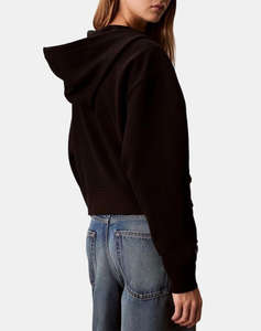 CALVIN KLEIN LS MONOGRAM TERRY CROP RELAXED F