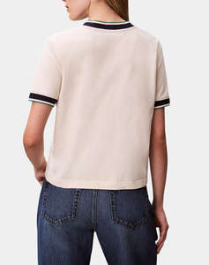 CALVIN KLEIN JEANS SS CTN MONOGRAM STRIPE TRIM TEE