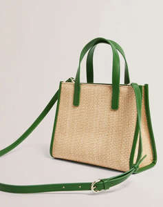 TED BAKER PAOLINA Faux Raffia Small Icon Bag