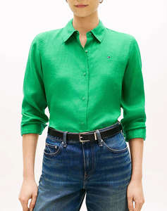 TOMMY HILFIGER ESS LINEN RELAXED SHIRT