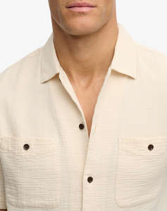 SUPERDRY  D2 STUD MERCHANT TEXTURED S/S SHIRT MENS SHIRT