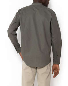 THE BOSTONIANS COTTON LINEN SHIRT CUSTOM FIT Plain COTTONLINEN Mao CustomFit
