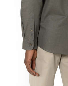 THE BOSTONIANS COTTON LINEN SHIRT CUSTOM FIT Plain COTTONLINEN Mao CustomFit