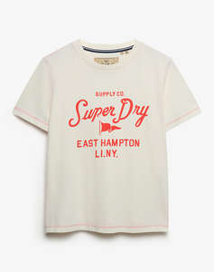 SUPERDRY D4 OVIN HERITAGE HAMPTONS TEE WOMENS BLOUSE