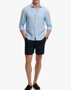 SUPERDRY  D2 STUD RIVIERA L/S LINEN SHIRT MENS SHIRT