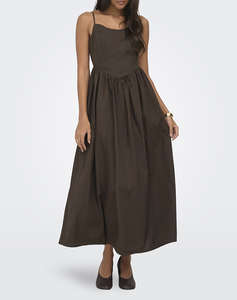 ONLY ONLLIKARA STRAP WAIST LONG DRESS WVN