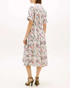 TOMMY HILFIGER ESS LINEN MIDI SS SHIRT DRESS